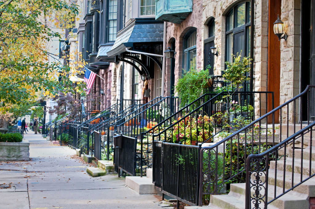 Autumn on a residential street 