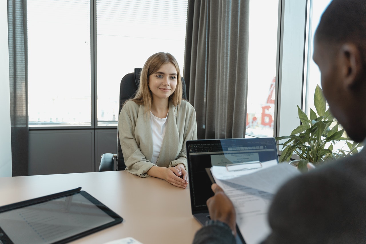 people doing an interview